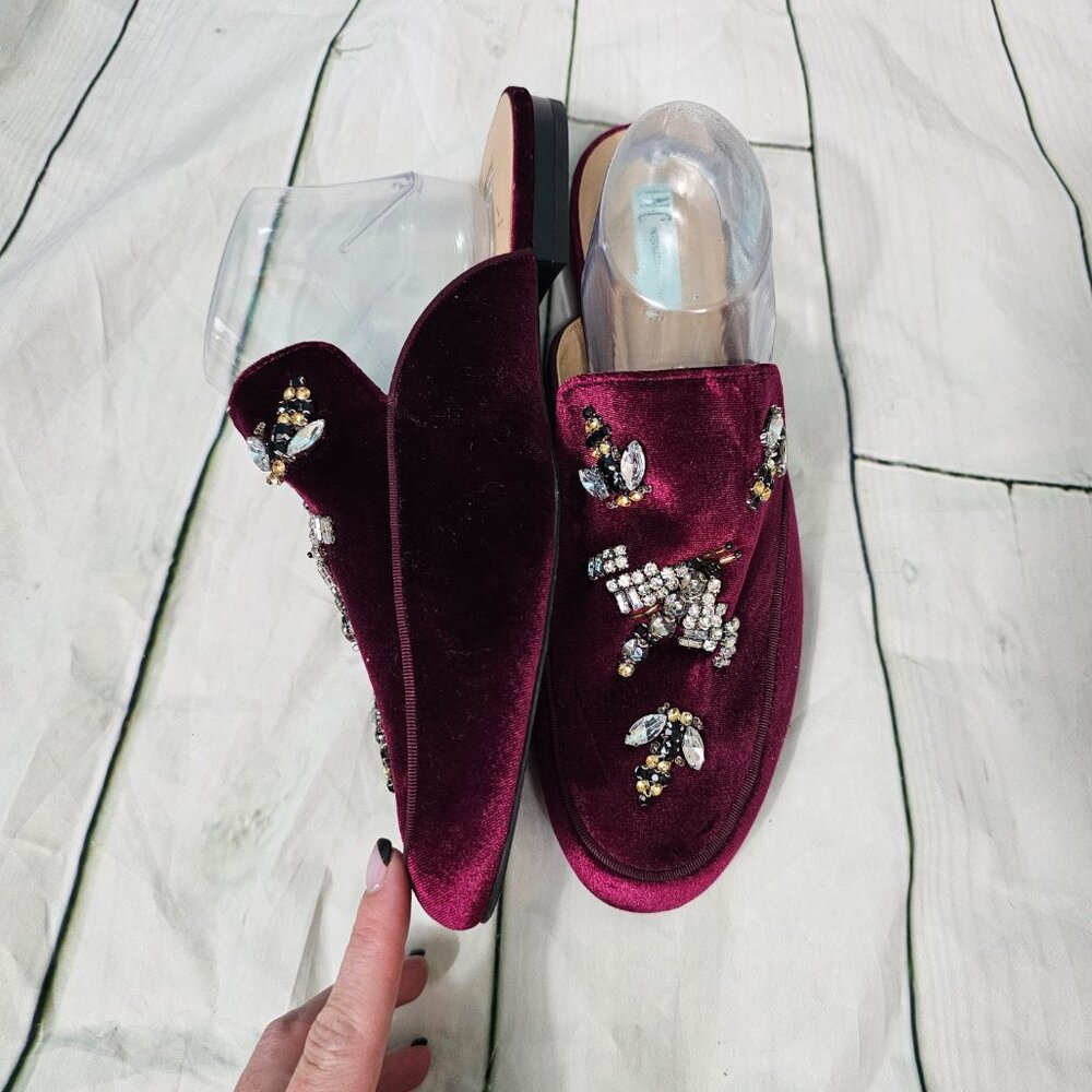 INC International Concepts Bejeweled Velvet Mules~NEW~Size 11 M